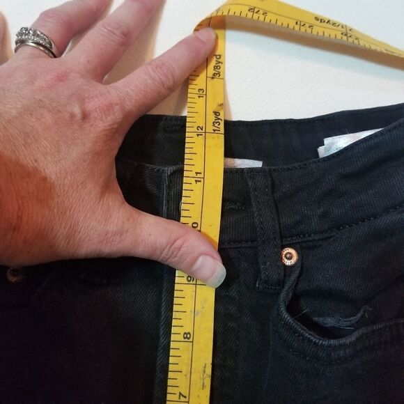 Divided by H&M Black Wash Denim Frayed Hem Jeans Size US 4 - Picture 9 of 10